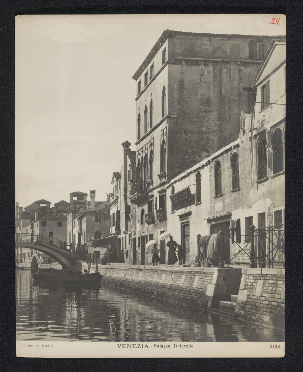 Eksteriør av Tintorettos hus i Venezia Venezia - Palazzo Tintoretto (tittel på objekt) av Neue Photographische Gesellschaft