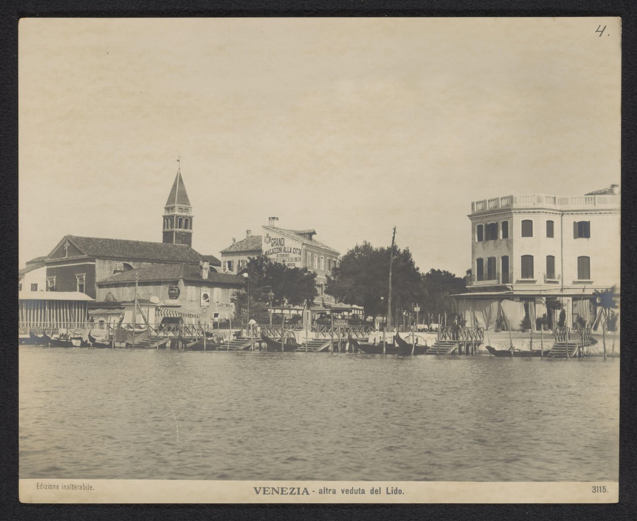 Utsikt over Lido-kaien Venezia - altra veduta del Lido (tittel på objekt) av Neue Photographische Gesellschaft