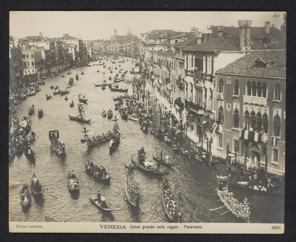 Gondoler på Canal Grande i Venezia Venezia. Canal grande colle regate - Panorama (tittel på objekt) av Neue Photographische Gesellschaft