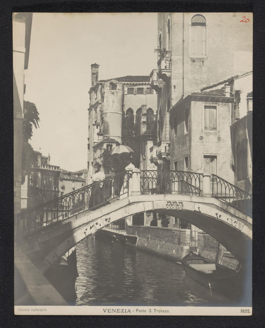 Ponte San Trovaso te Venetië Venezia - Ponte S. Trovaso (tittel på objekt) av Neue Photographische Gesellschaft