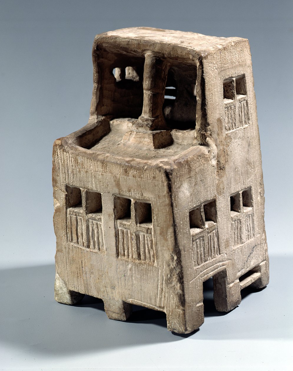 Modell av et hus (kalkstein) av New Kingdom Egyptian