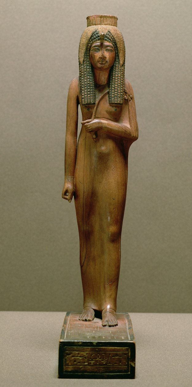 Den guddommelige dronningen Ahmose Nefertari (malt tre) av New Kingdom Egyptian