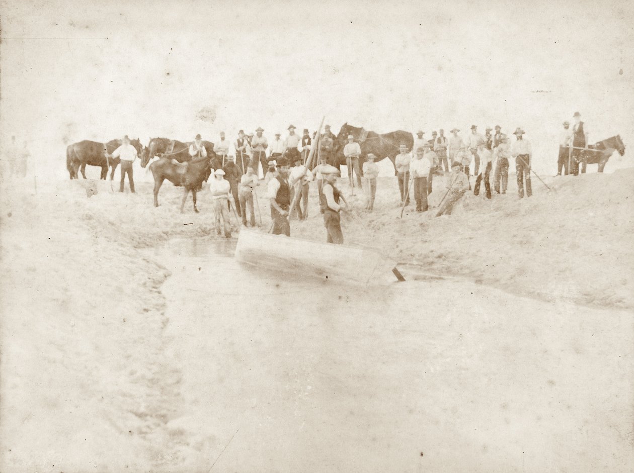 Åpningen av Waipu elvemunning, slutten av 1880-tallet (sepia-bilde) av New Zealander Photographer