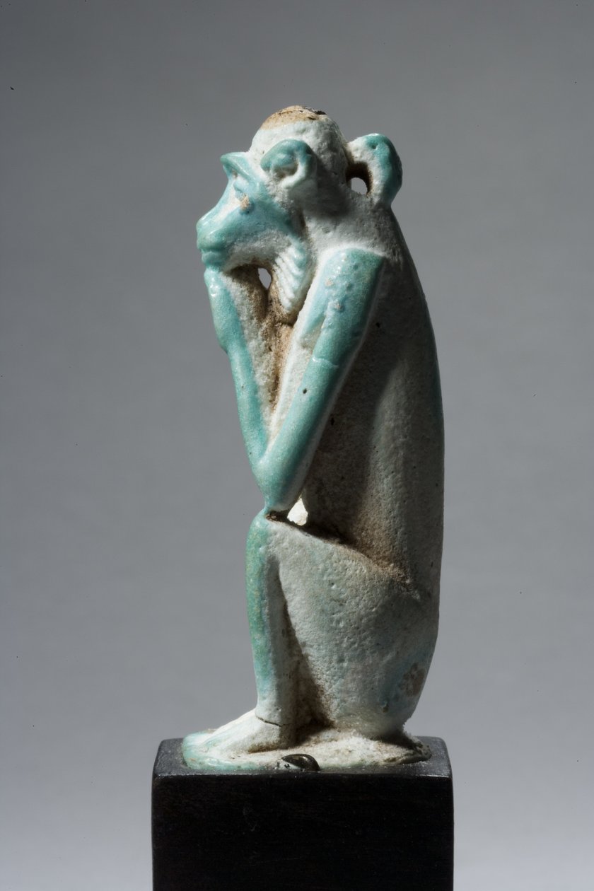 Amulet of a Monkey, 18.-19. dynasti, 1540-1186 (fajanse) (se også 270369) av New Kingdom Egyptian