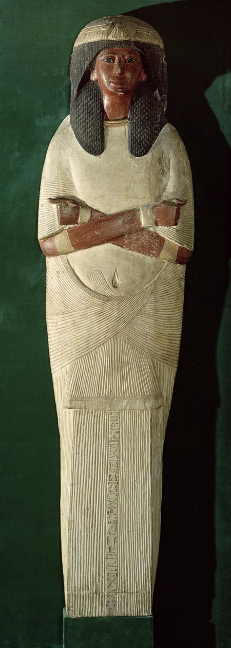 Lokkpanel av Piays Mummy, ca. 1279-1213 f.Kr. (malt tre, stukkatur) av New Kingdom Egyptian