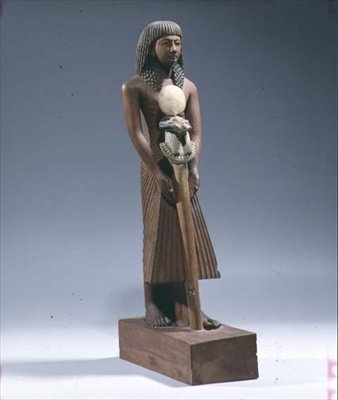 Standardbærer med ramhodet standard (malt kariobtre) av New Kingdom Egyptian