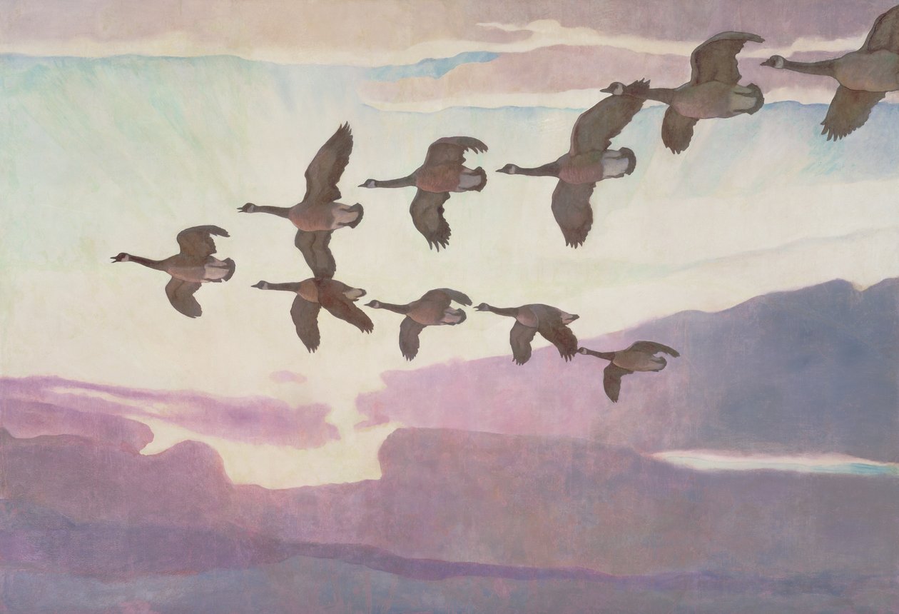 Canada-gjess om våren, 1941 av Newell Convers Wyeth