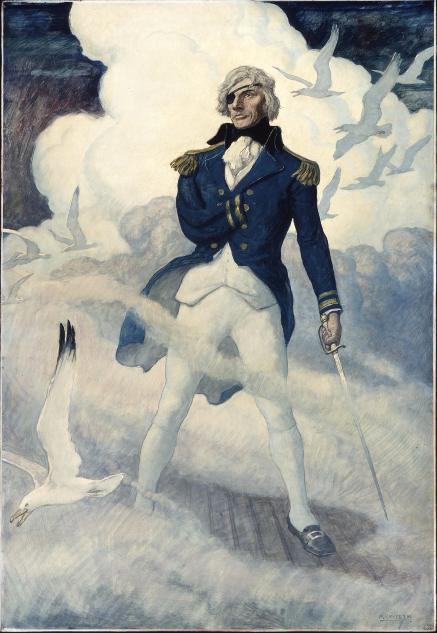 The Ghost of Admiral Nelson, 1940 (olje på renessansepanel) av Newell Convers Wyeth