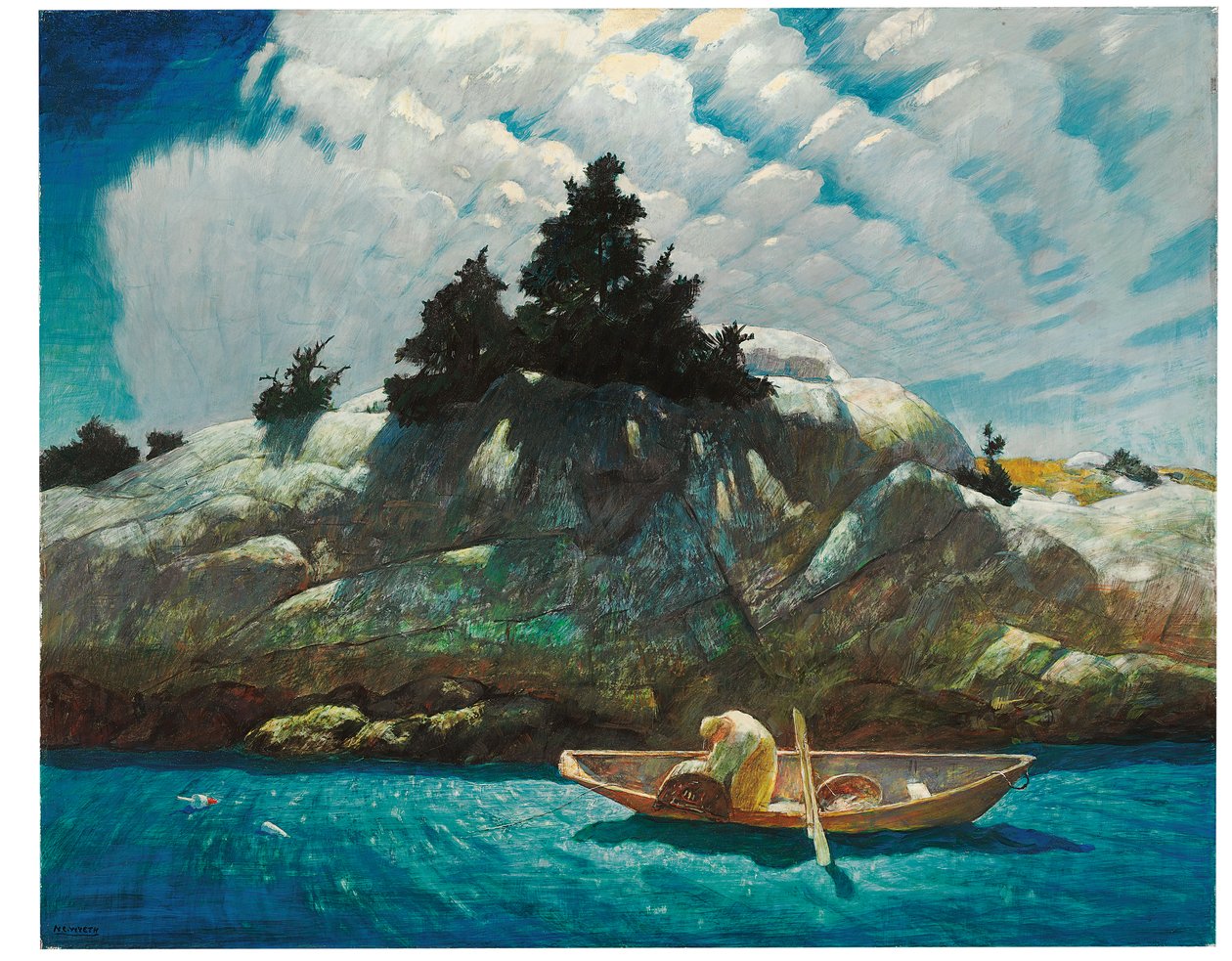 Black Spruce Ledge (Lobtering Off Black Spruce Ledge) av Newell Convers Wyeth