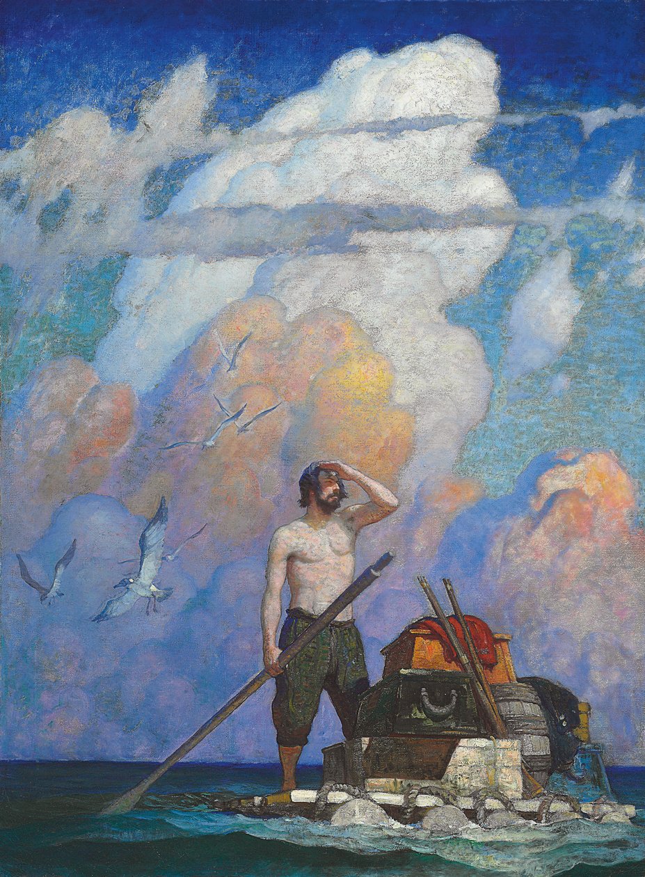 For en mil, eller deromkring, gikk flåten min veldig bra av Newell Convers Wyeth