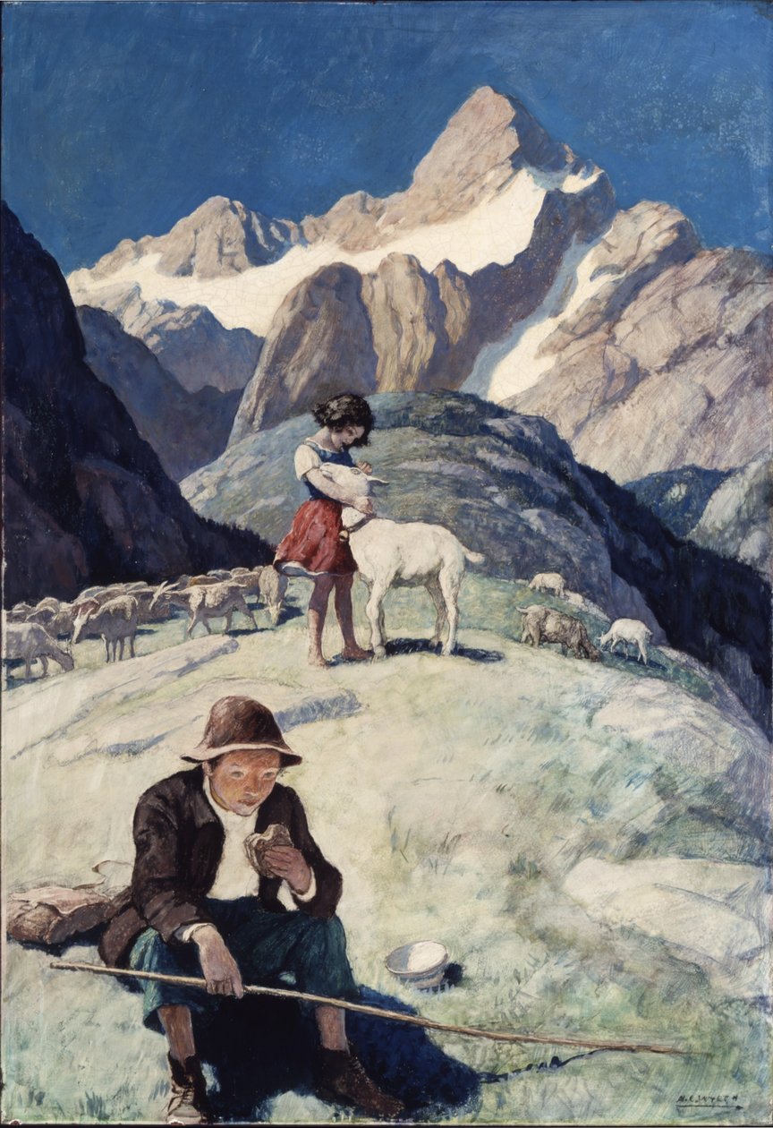 Heidi, 1940 (olje på renessansepanel) av Newell Convers Wyeth