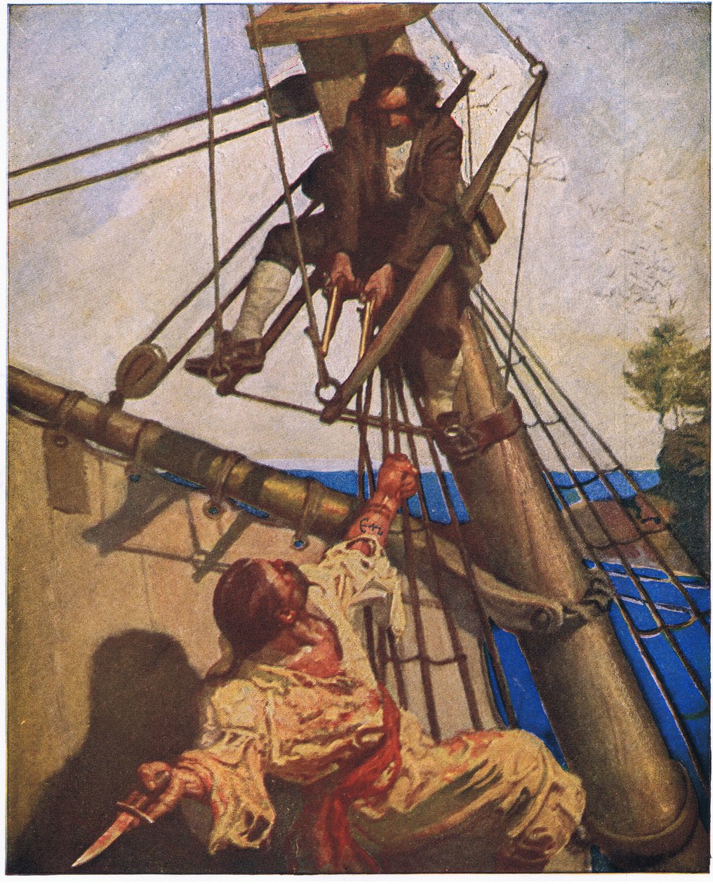 Israels hender: Et skritt til, Mr Hands, sa jeg og jeg skal blåse hjernen din ut av Newell Convers Wyeth