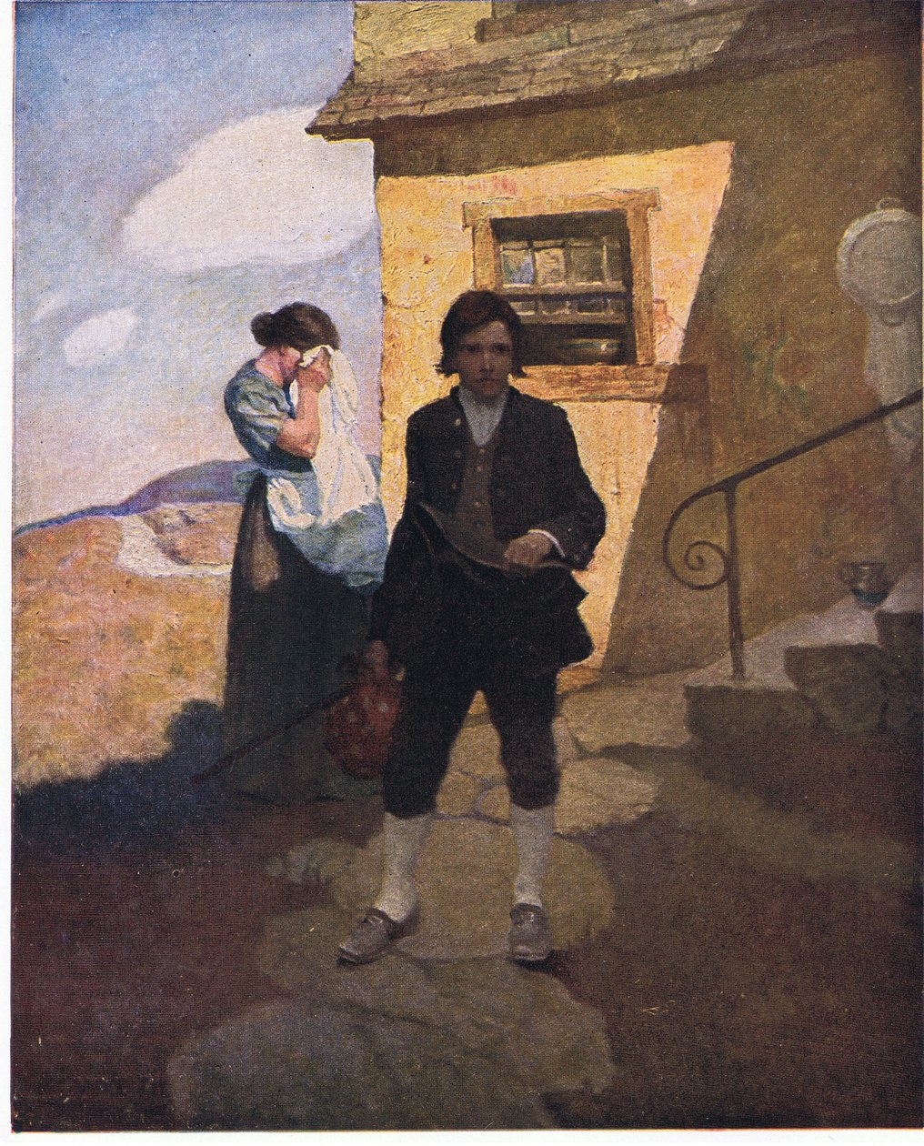 Jim Hawkins forlater hjemmet: Jeg sa farvel til moren min og viken av Newell Convers Wyeth