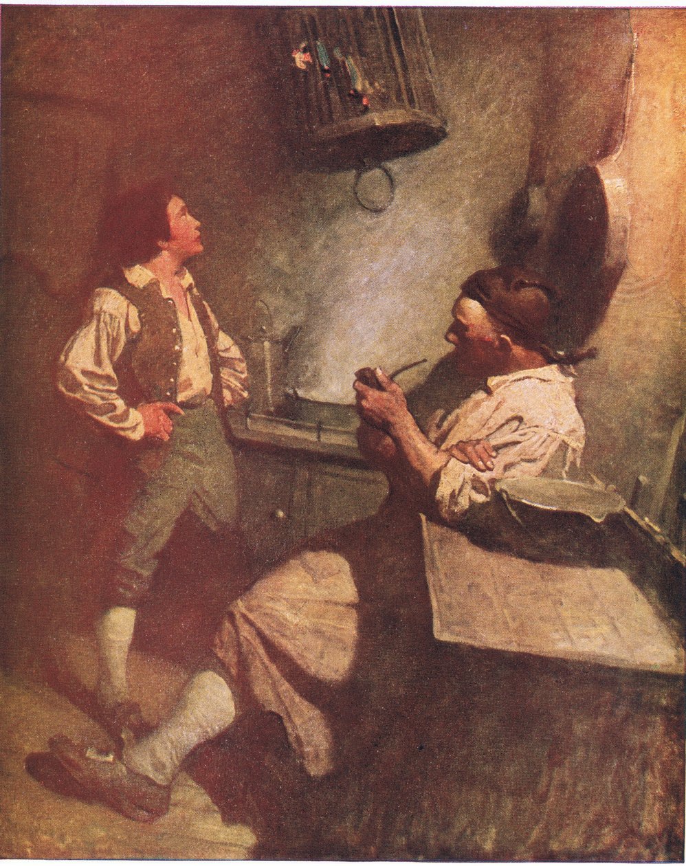 Long John Silver og Hawkins: For meg var han snill og alltid glad for å se meg i byssa av Newell Convers Wyeth