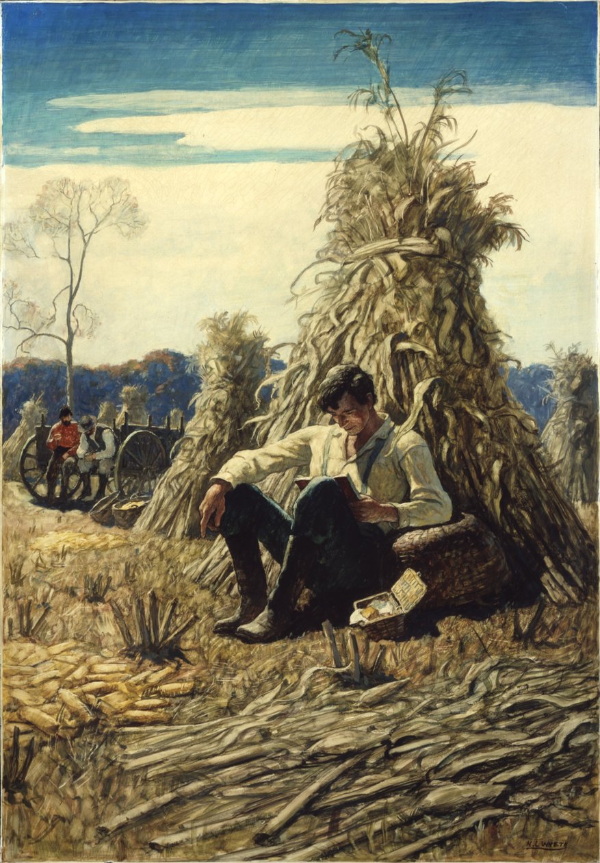 Peculiarsome Abe, 1940 (olje på renessansepanel) av Newell Convers Wyeth