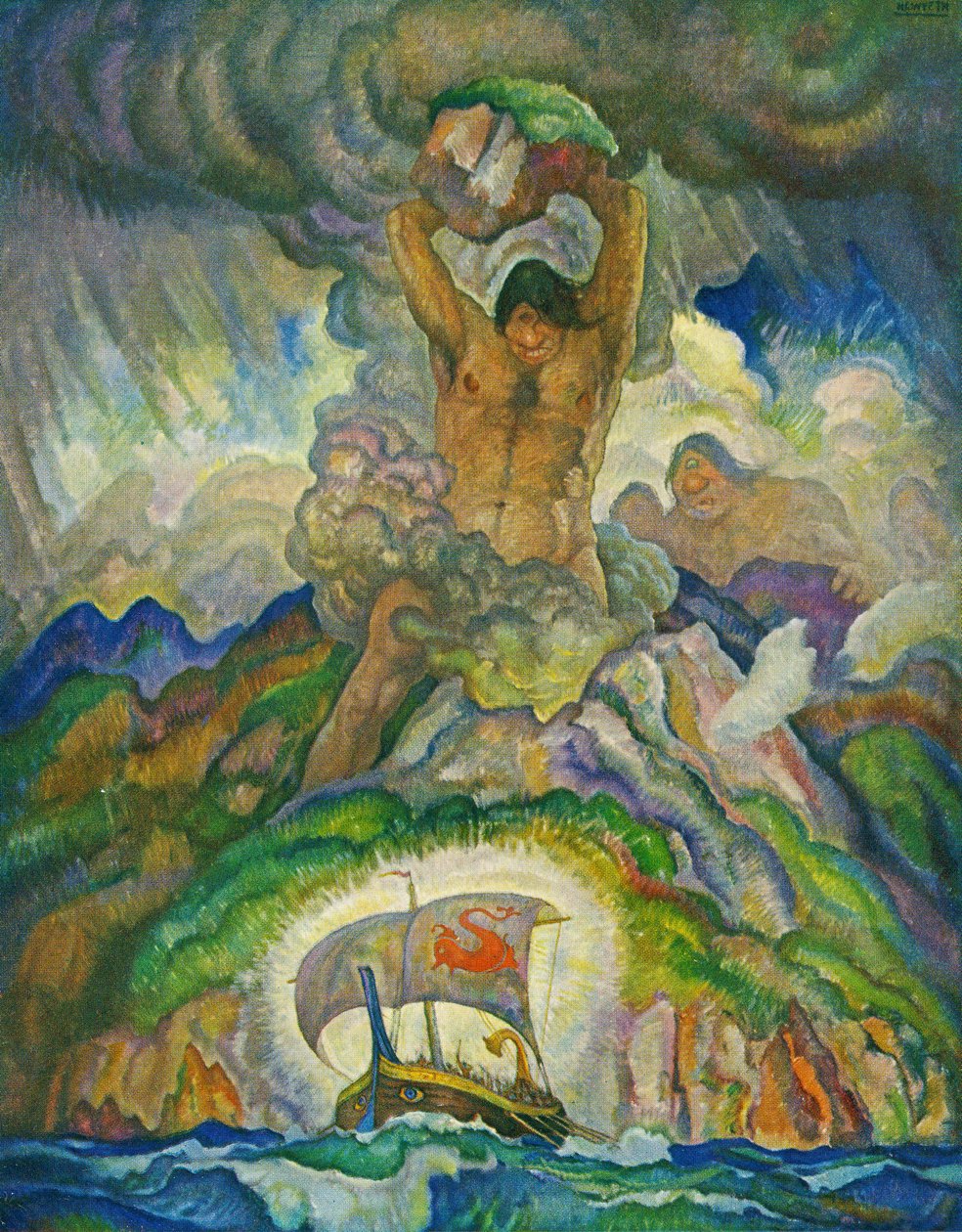 Polyfemus, kyklopen av Newell Convers Wyeth