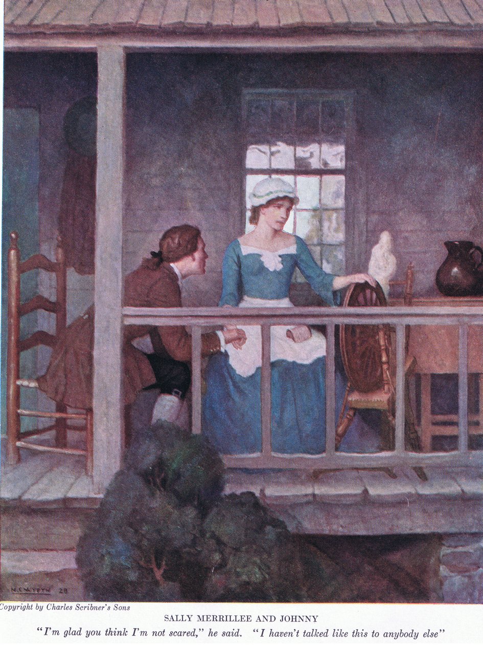 Sally Merrillee og Johnny: Jeg er glad du tror jeg ikke er redd, sa han. Jeg har ikke snakket slik til noen andre, 1928 av Newell Convers Wyeth
