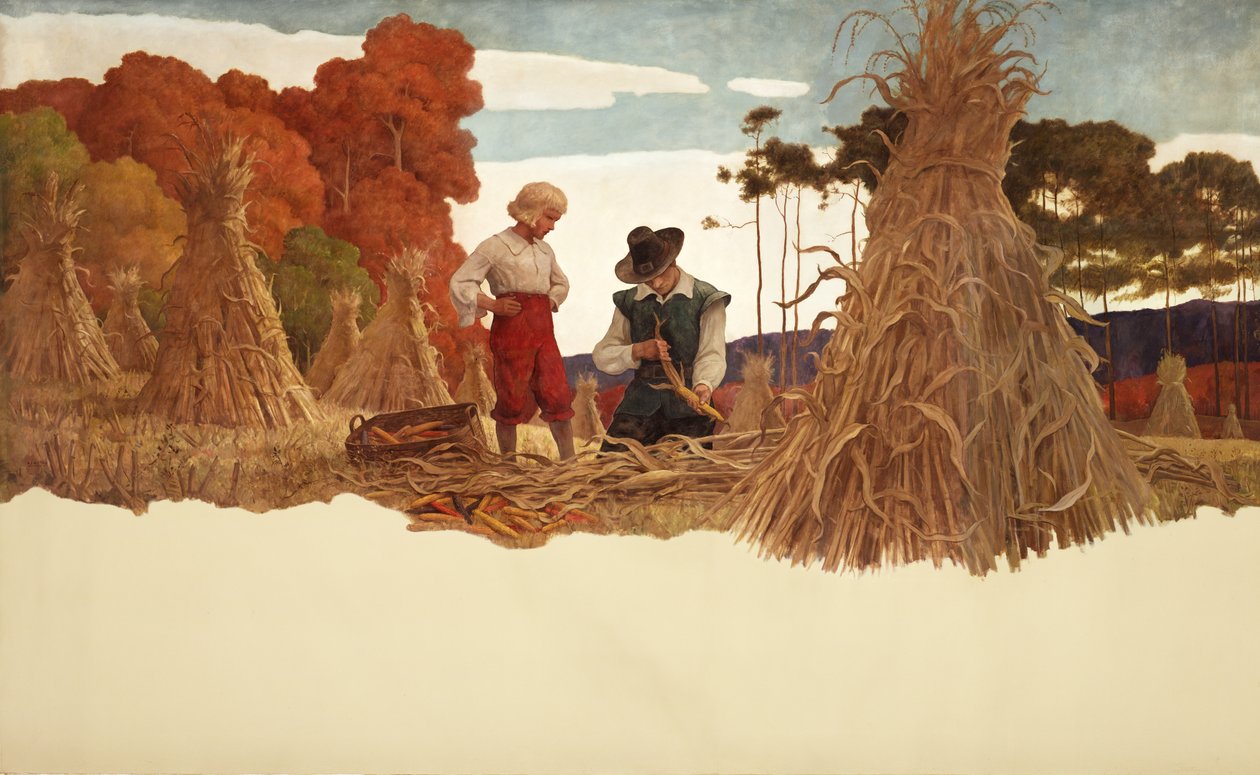 The Puritan Corn Husker, 1941 av Newell Convers Wyeth