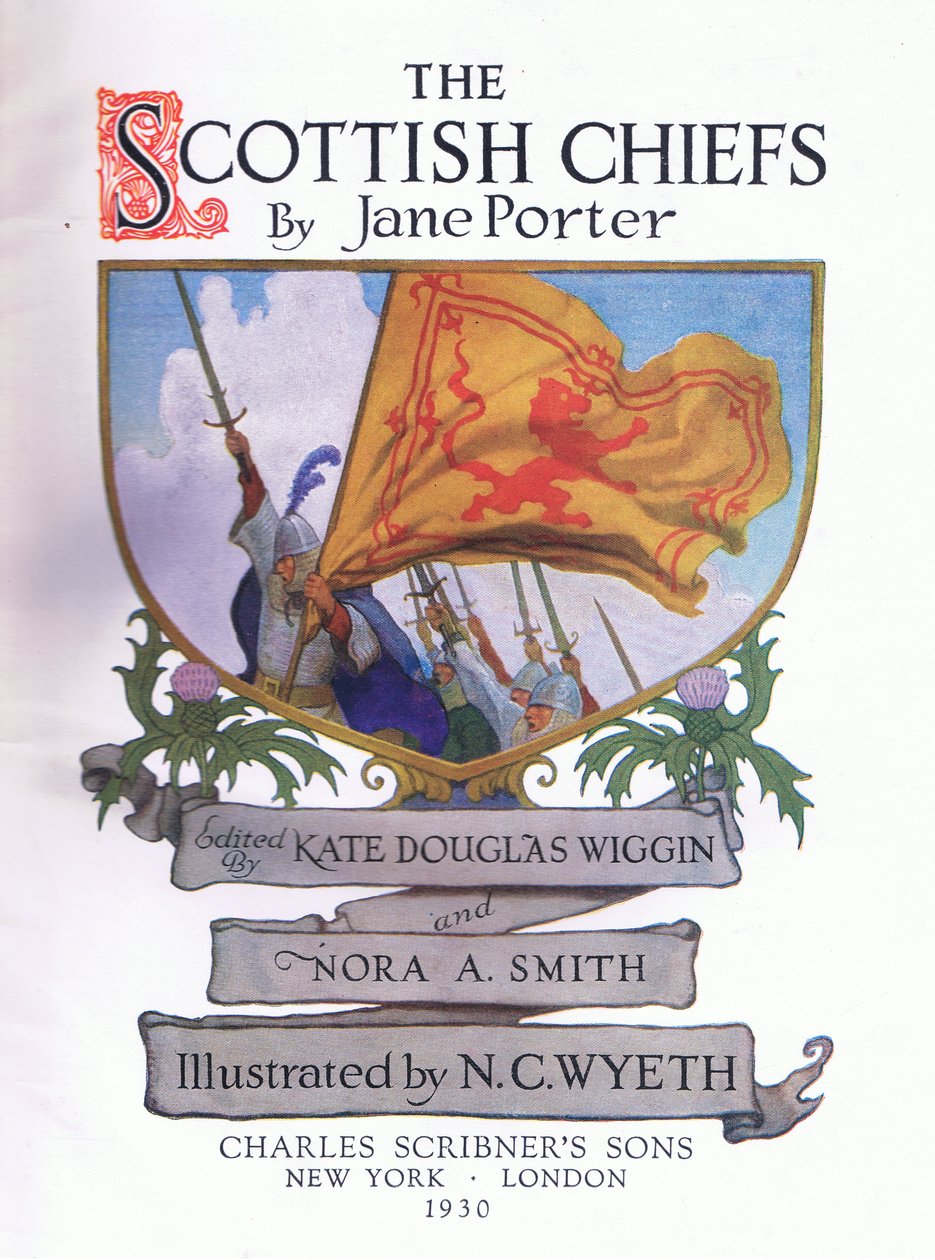 Tittelsidedesign, fra The Scottish Chiefs utgitt av Charles Scribner