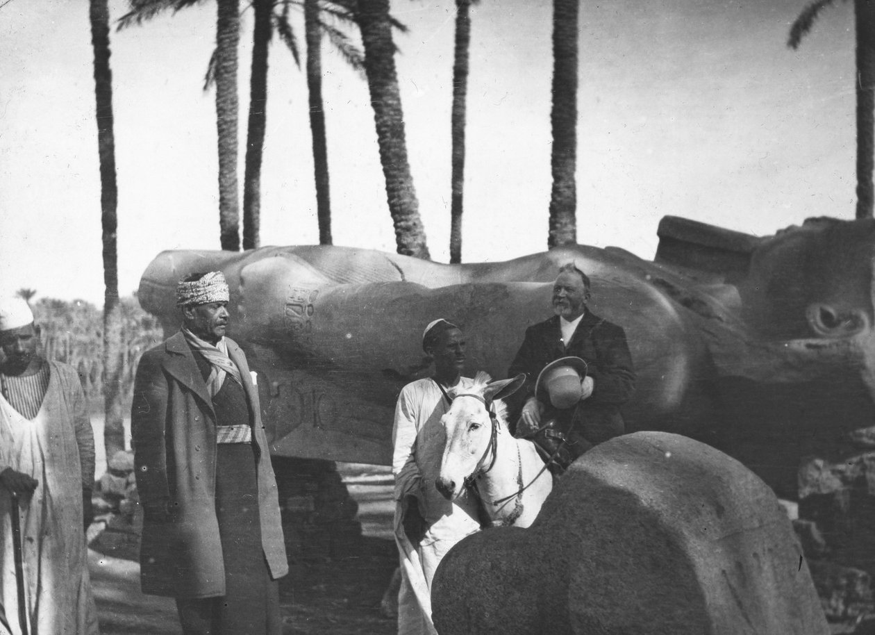 Fallen monumental statue av Rameses II, Memphis, Egypt, c1890. av Newton and Co