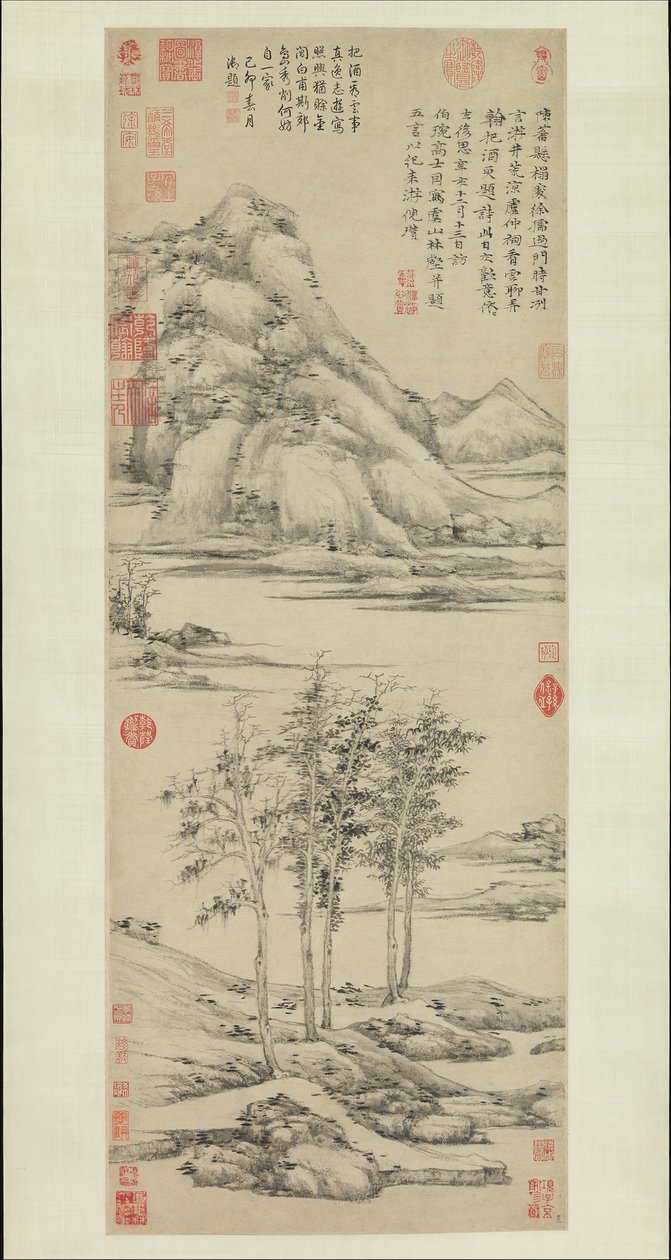 Woods and Valleys of Mount Yu, datert 1372. av Ni Zan