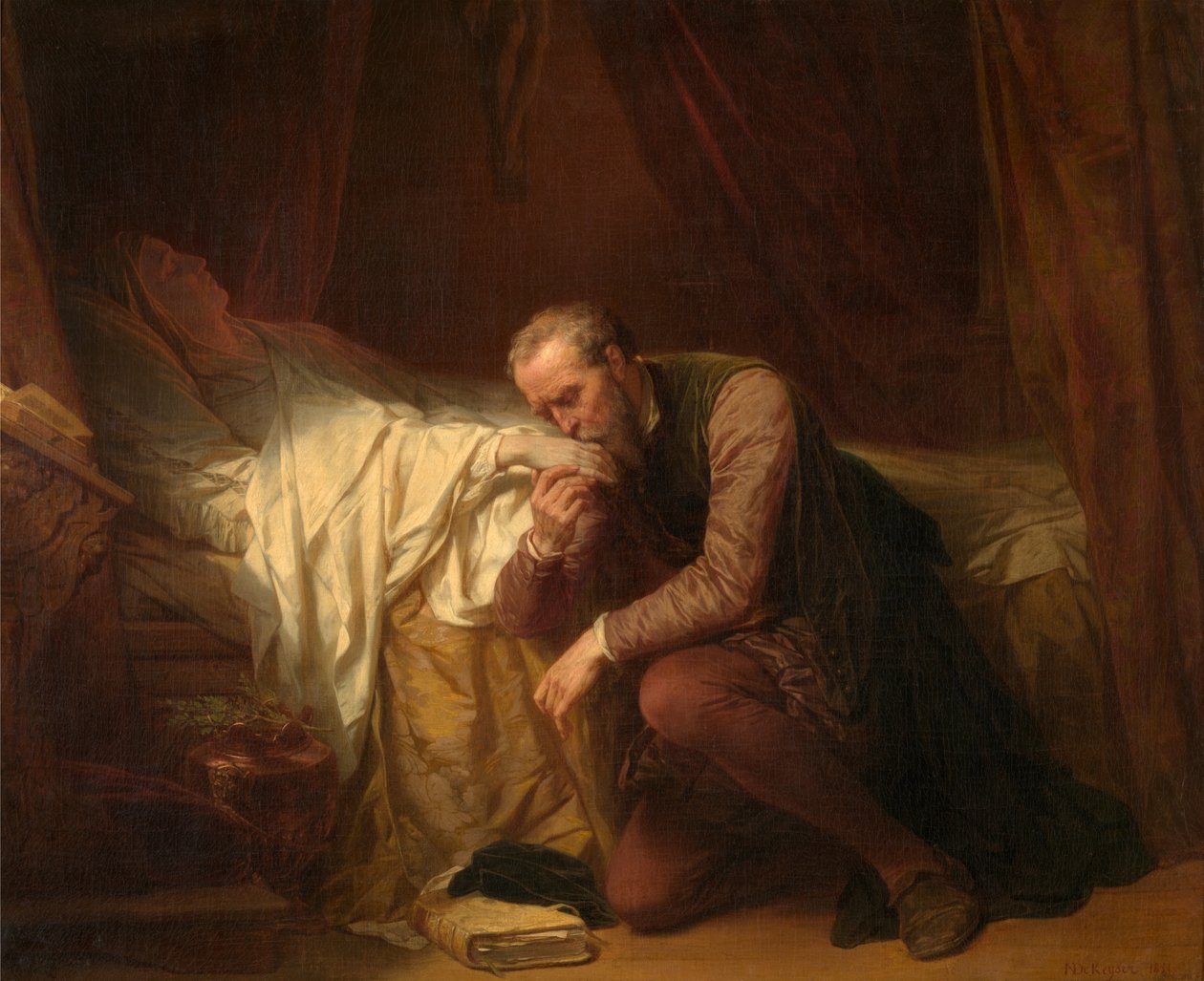 Kunstneren Michelangelo ved Vittoria Colonnas dødsleie av Nicaise de Keyser