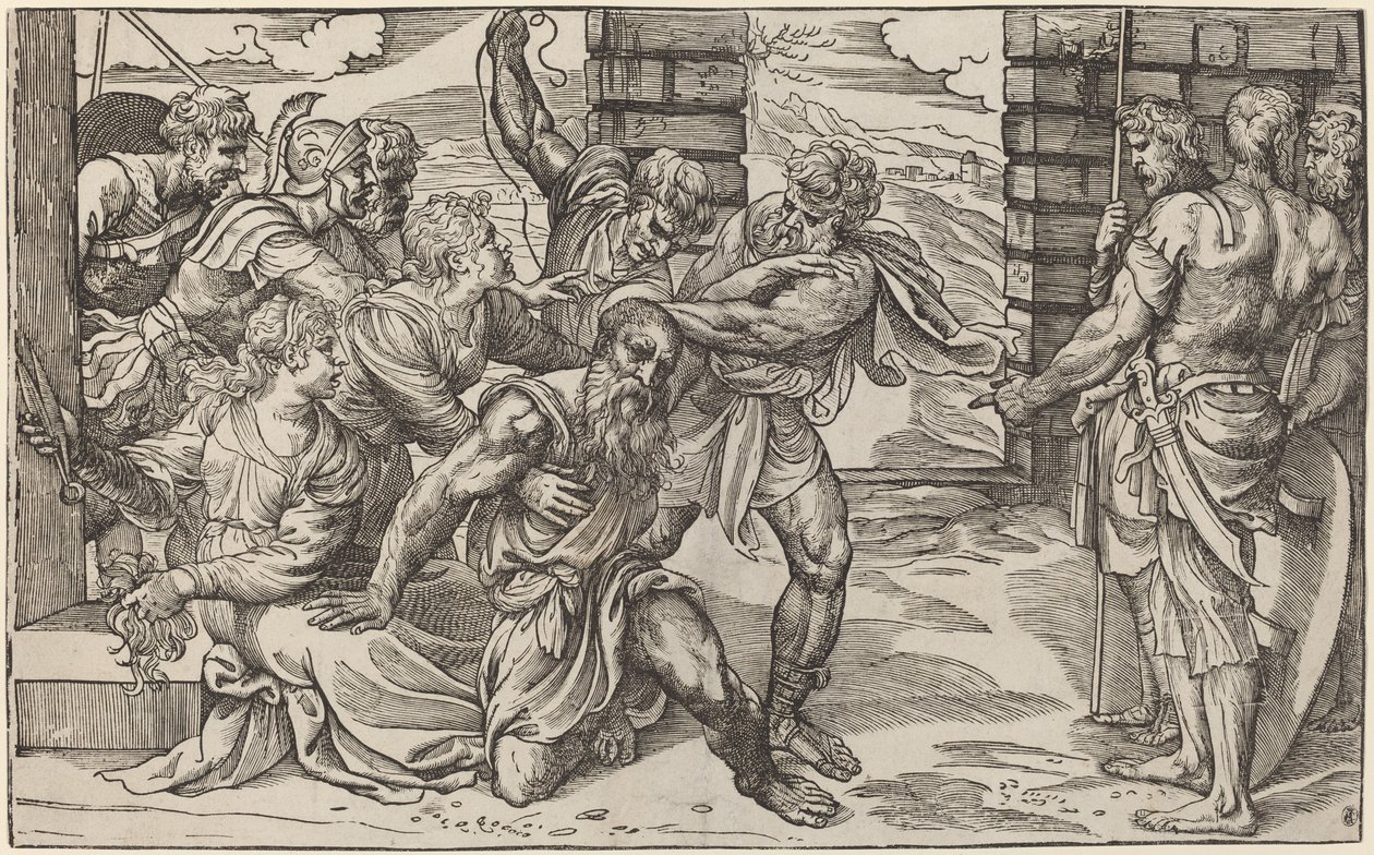 Samson og Delila av Niccolò Boldrini after Titian