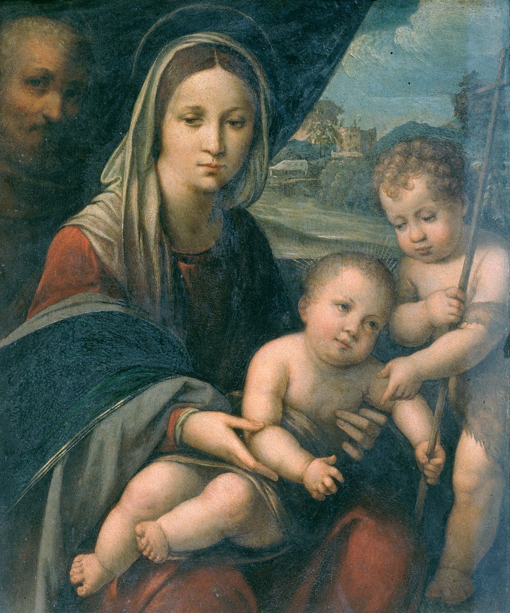 Hellig familie med spedbarnet St. John av Niccolò Pisano
