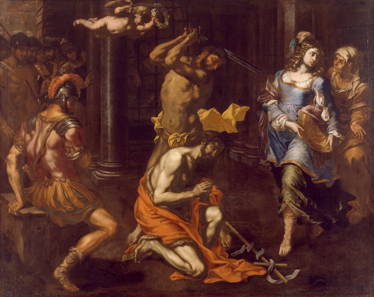 Halshuggingen av Saint John Baptist av Niccolo de Simone (aktiv 1636-1655), olje på lerret av Niccolò de Simone