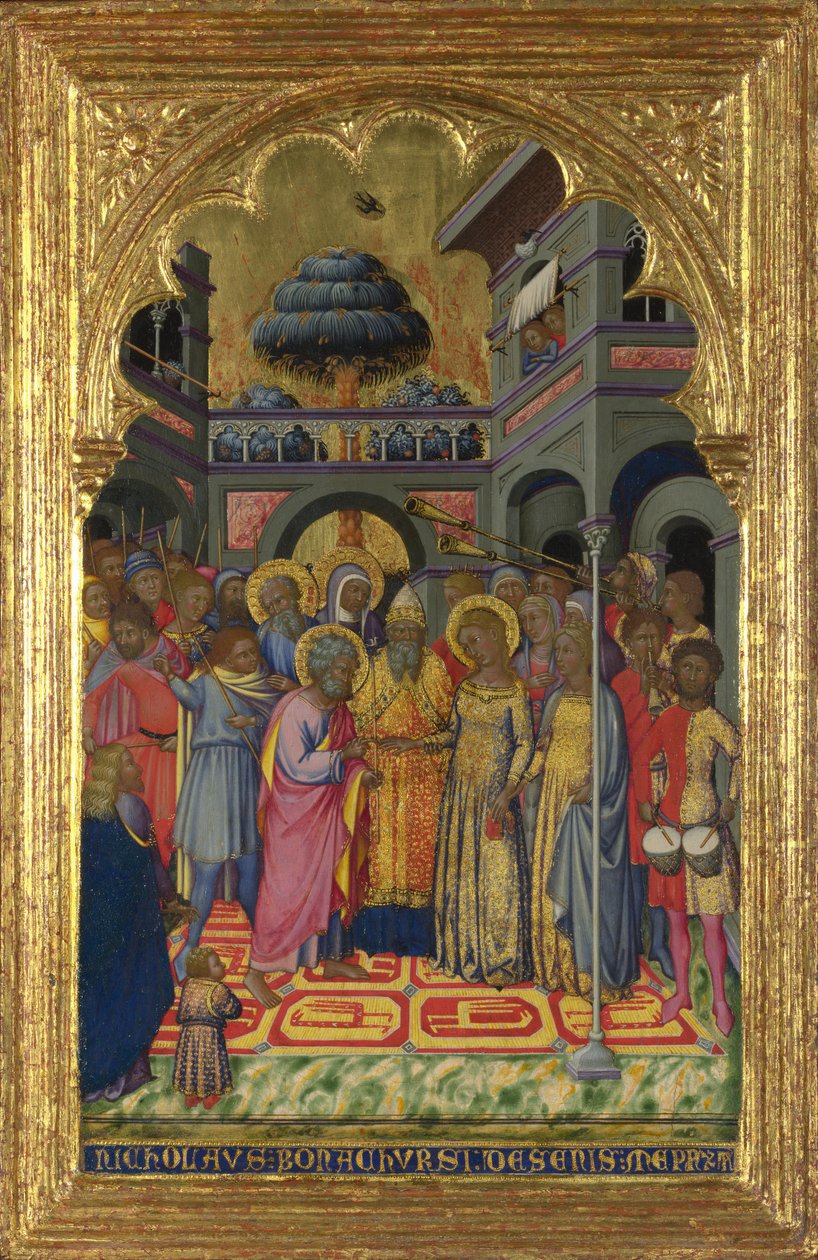 Jomfruens ekteskap, ca 1380 av Niccolò di Bonaccorso