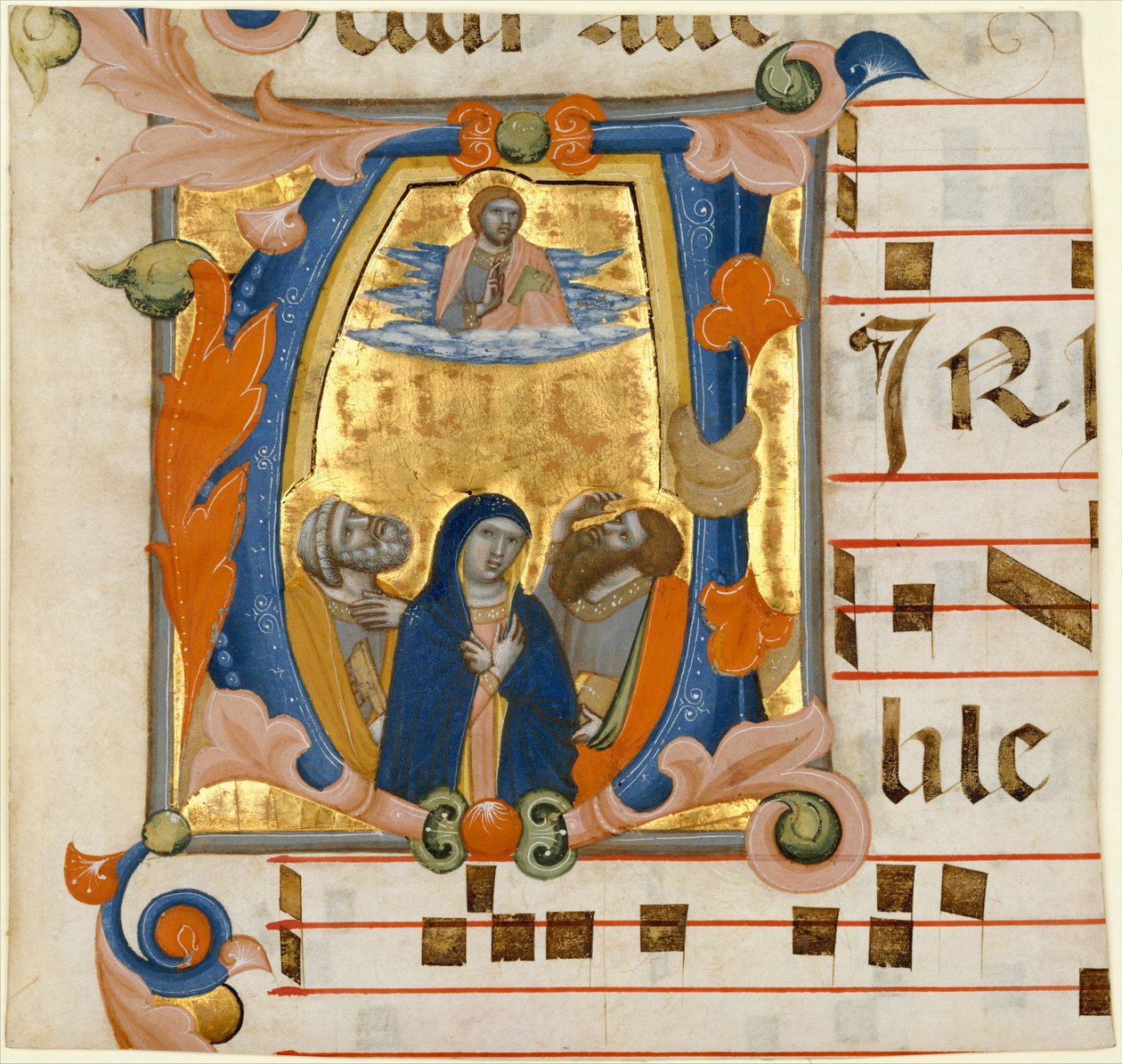 Ascension i en innledende V, ca. 1342-50. av Niccolò di ser Sozzo