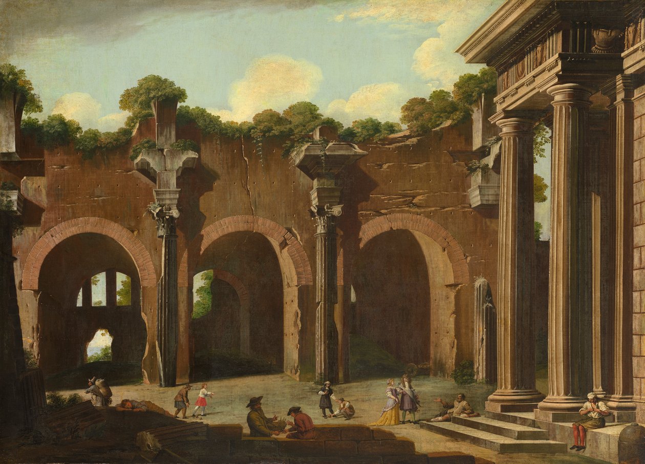 Basilica of Constantine med en dorisk søylegang, 1685-90 av Niccolo Codazzi
