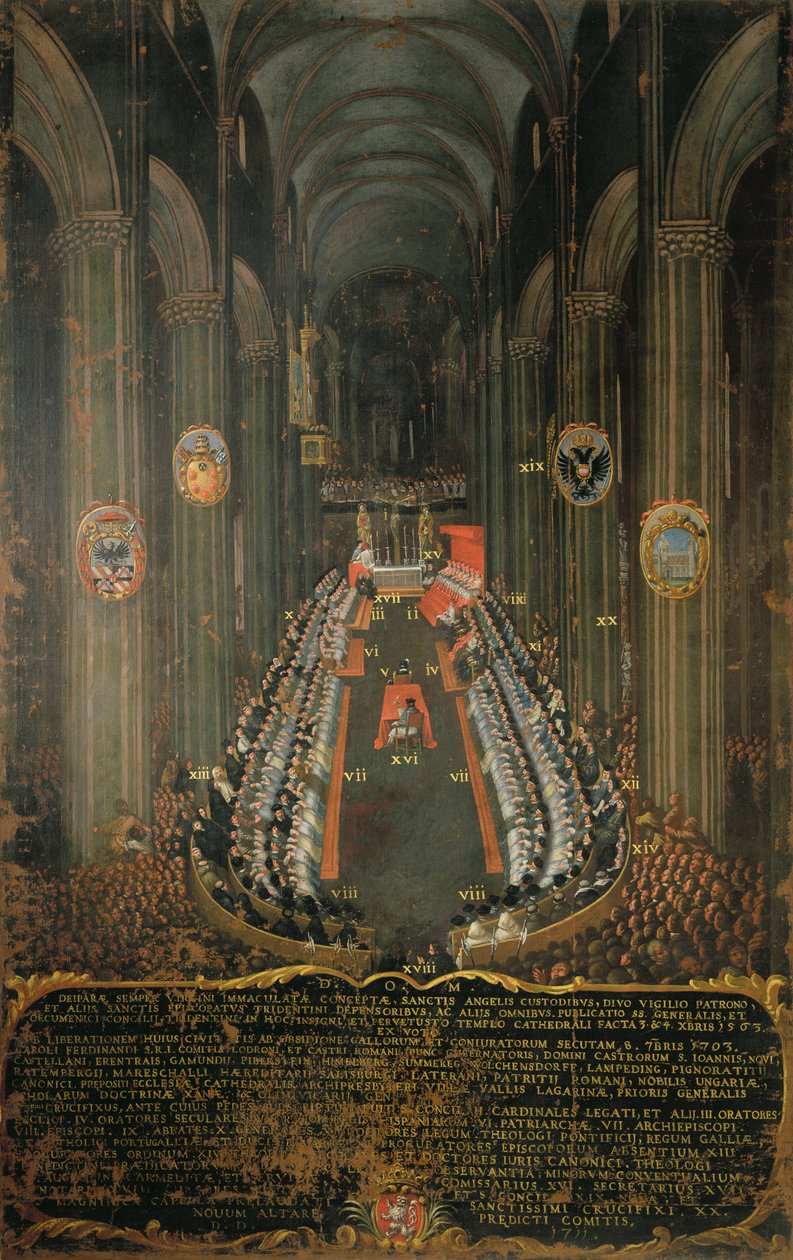 Avslutningssesjon for rådet i Trent i 1563, 1563 av Niccolo Dorigati