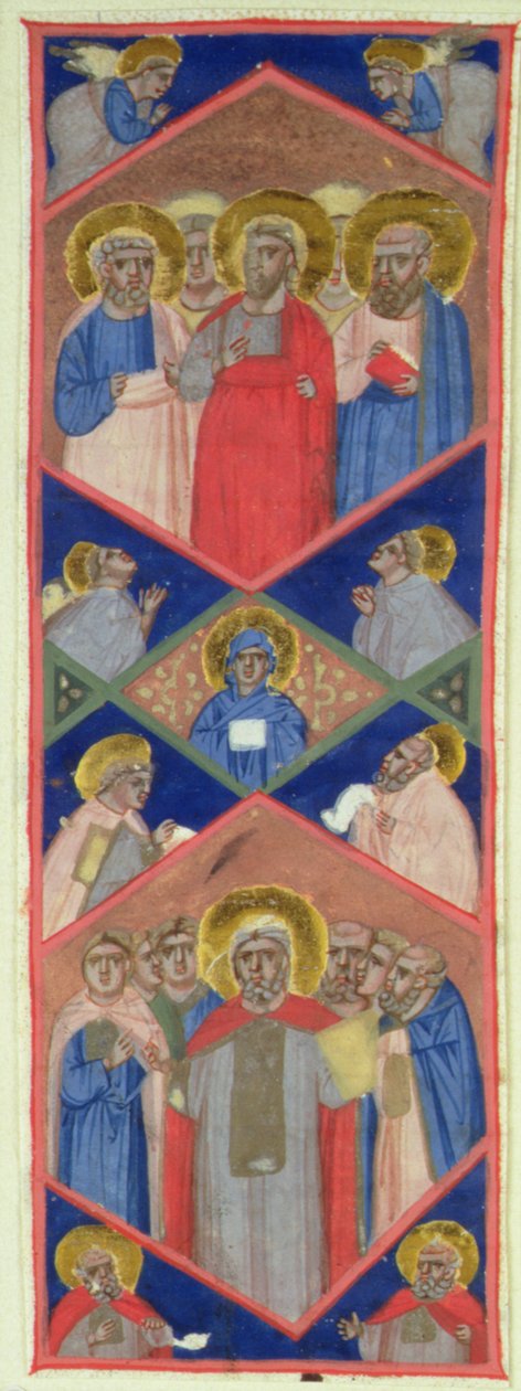 Åtte hellige, inkludert St. Peter, St. Andrew, St. Stephen, St. Lawrence, en pavehelgen, St. Anthony Abbed og fire andre helgener av Niccolo di Giacomo