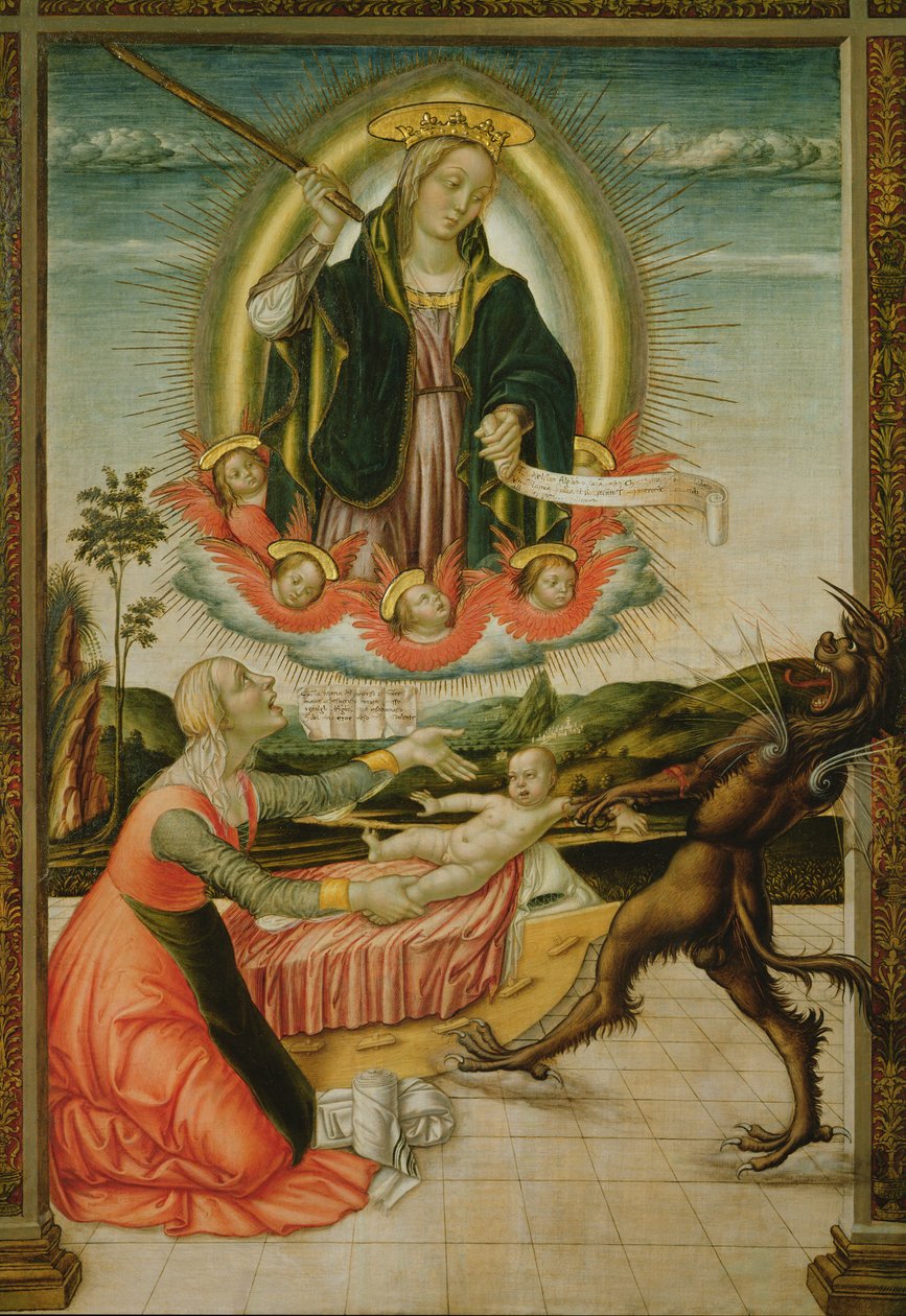 Lady of Relief (tempera om bord) av Niccolo di Liberatore