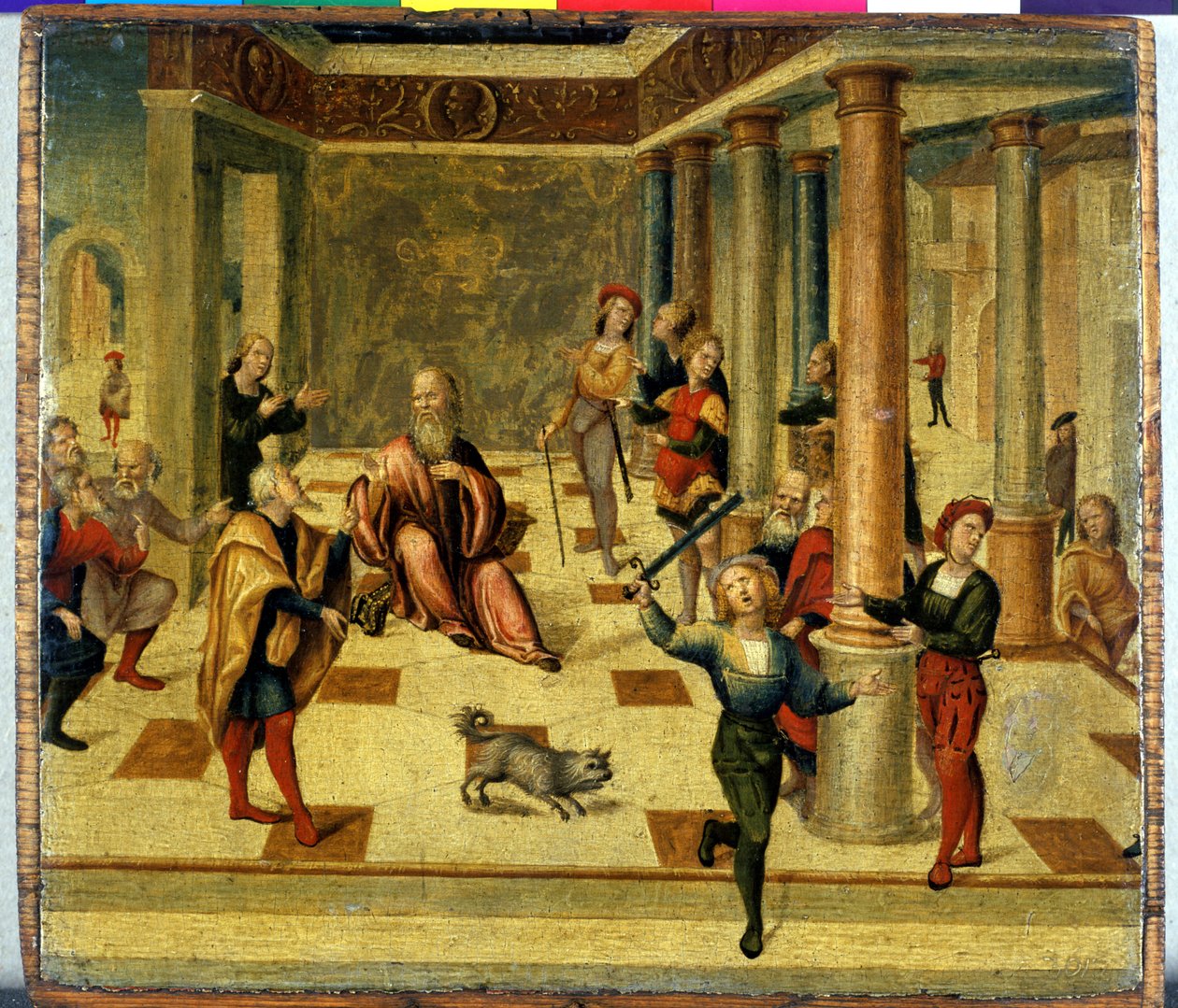 Scene fra romersk historie (tempera på tre) av Niccolo the Younger Giolfino