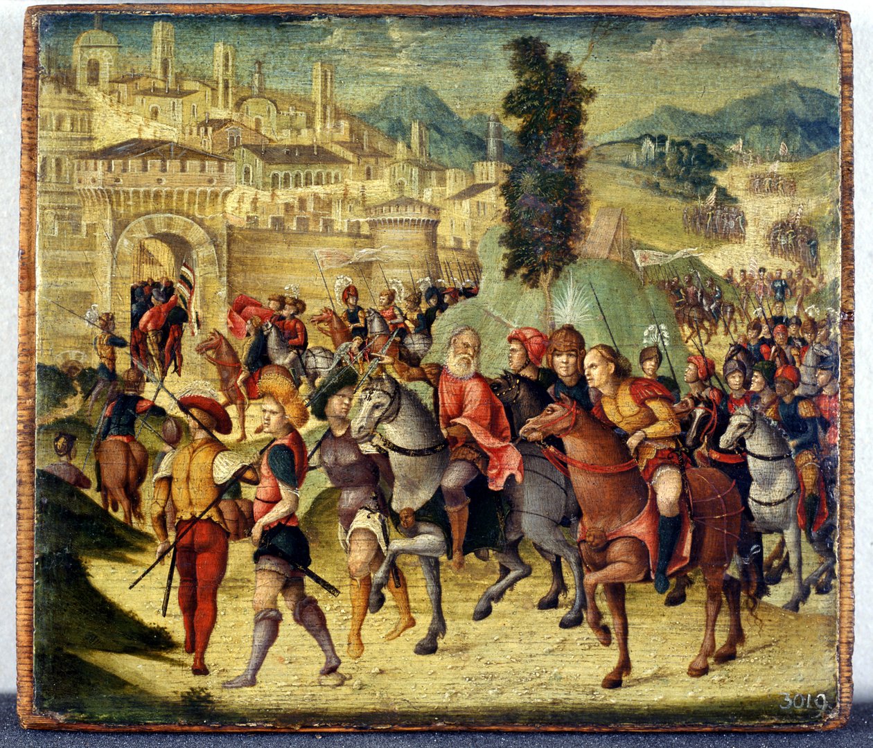 Scene fra romersk historie (tempera på tre) av Niccolo the Younger Giolfino