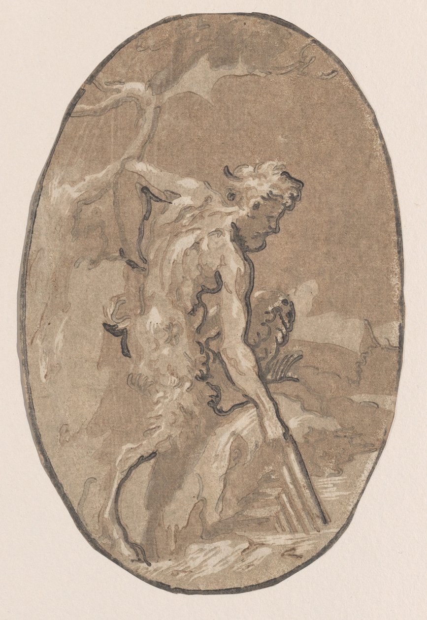 Marsyas tegner Syrinx fra elven, ca. 1540-50., ca. 1540-50. av Niccolo Vicentino