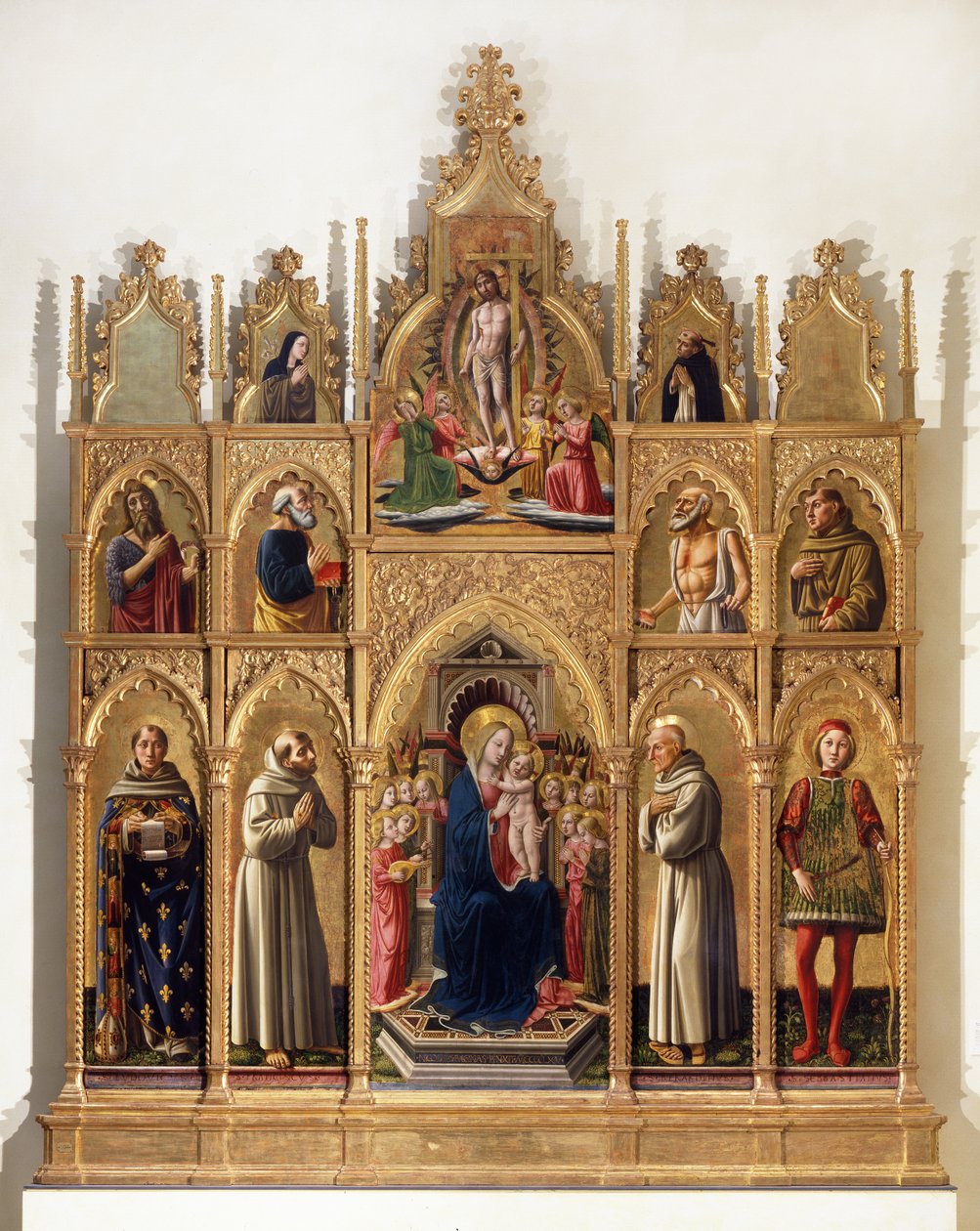 Madonna tronet med Child, Angels and Saints (Cagli Polyptych) av Niccolo di Liberatore
