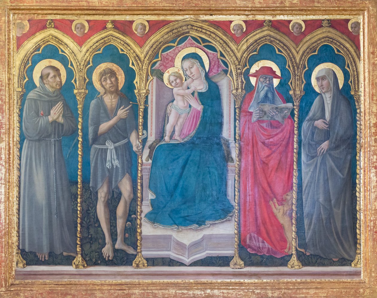 Madonna med barn og fire hellige av Niccolo di Liberatore