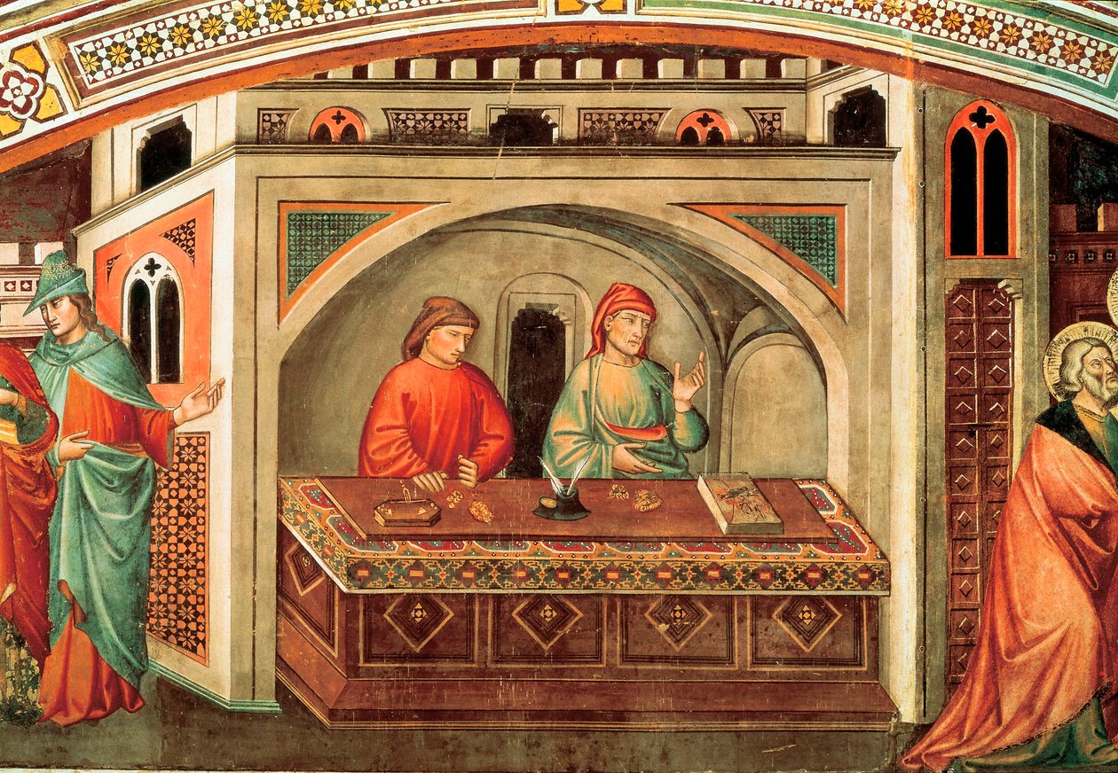 Historien om Saint Matthew, detalj av en freske av Niccolo di Pietro Gerini, ca. 1400 av Niccolo di Pietro Gerini