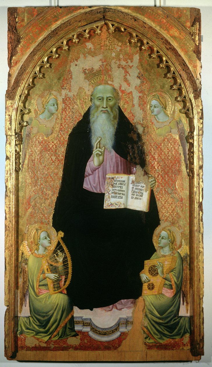 St. Anthony Abbed Holding the Book of the Antonites, 1371 av Niccolo di Tommaso