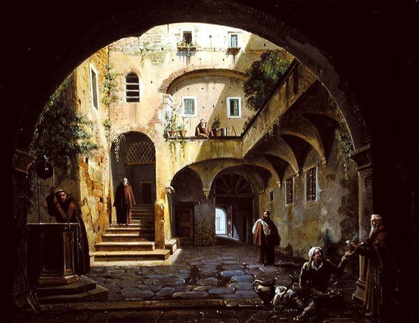 Ved brønnen (olje på lerret) (se 228125 for par) av Nicholas Ambroise Chatelin