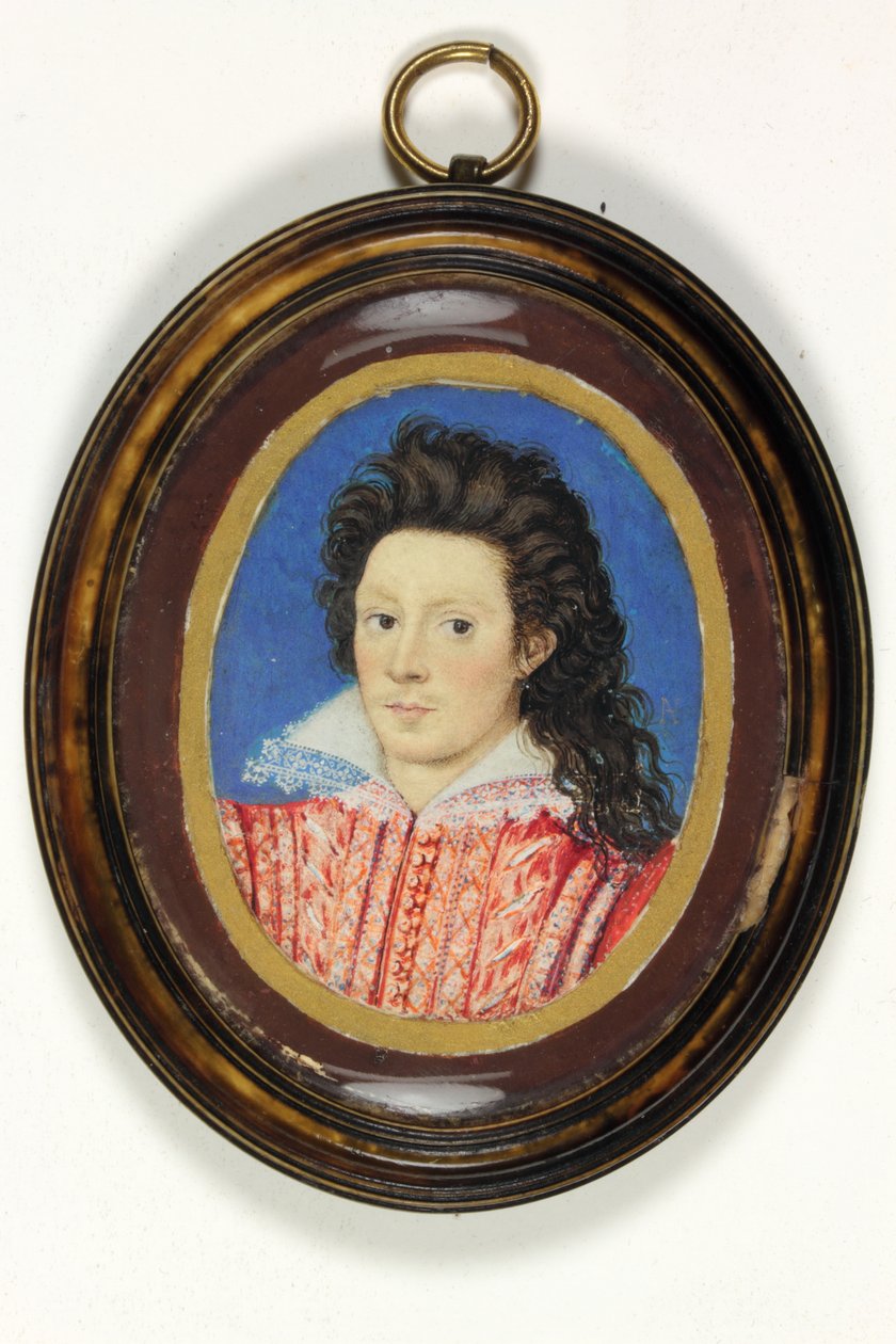 A Gentleman Called John Harington, 2nd Lord Harington Of Exton (akvarell på vellum) av Nicholas (attr.to) Hilliard