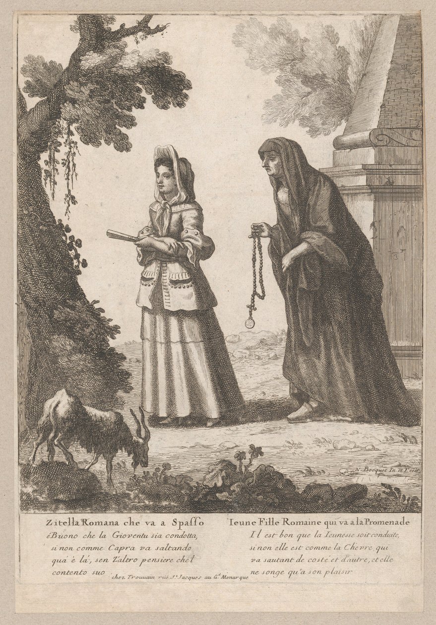 Ung romersk jente på tur, 1648-1700., 1648-1700. av Nicholas Boucquet