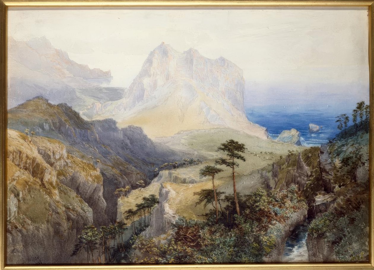 En kløft nær havet, Sør-Alpene, New Zealand av Nicholas Chevalier