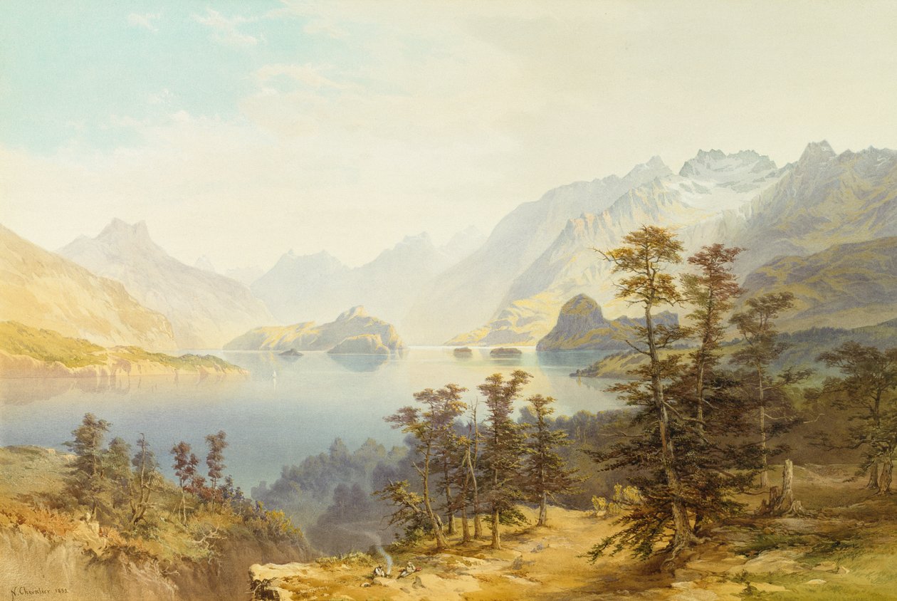 Lake Manapouri, Sørøya, New Zealand av Nicholas Chevalier