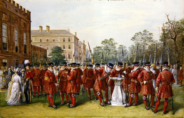 Paraden til Yeoman of the Guard på Clarence House av Nicholas Chevalier