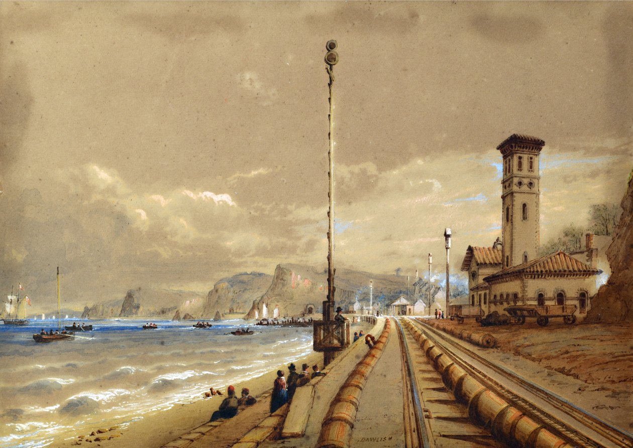 Atmospheric Railway at Dawlish, ca. 1850 (akvarell på papir) av Nicholas Condy
