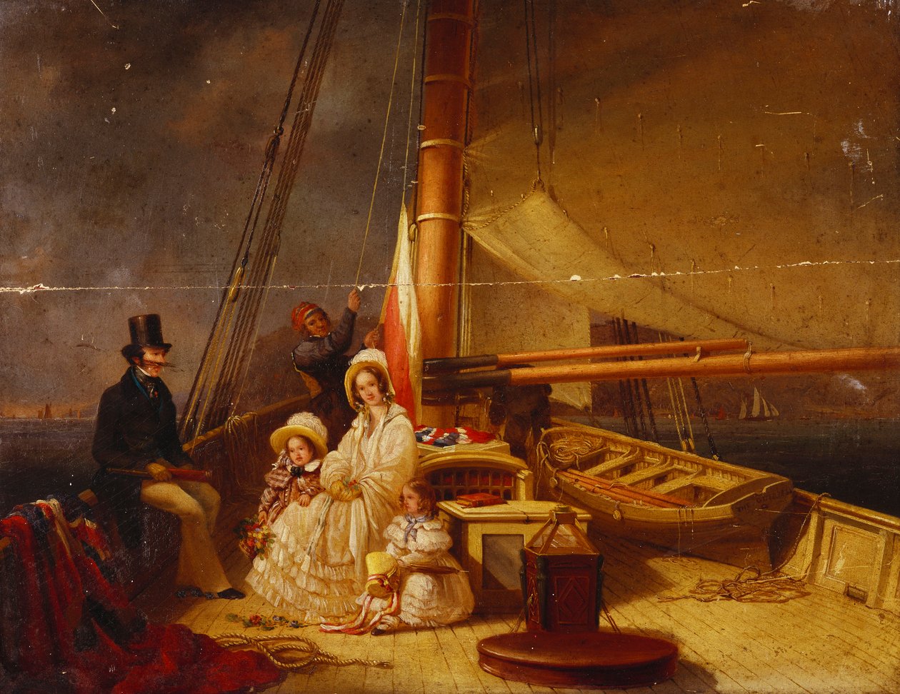 Yachten "The Guernsey" med hennes eier og hans familie og mannskap ombord av Nicholas Condy